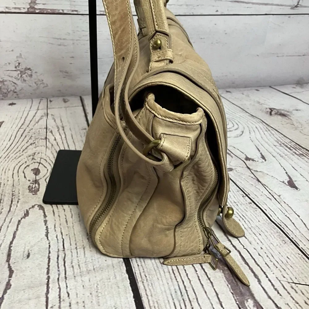 Olivia Harris Handbag by Joy‎ Fryson Taupe Grey Leather Messenger Aged